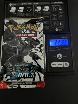 Heavy 22.88g Pokemon TCG SV 10.5 Black Bolt Booster Pack Sealed! - Image 1