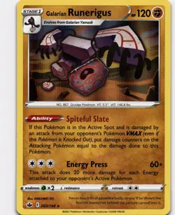Galarian Runerigus Holo Rare SWSH06: Chilling Reign 083/198 NM Pokemon - Image 1