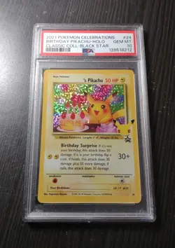 Pokemon Celebrations BIRTHDAY PIKACHU CC Black Star Promo #24 PSA 10 Gem Mint - Image 1