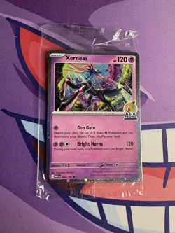 Pokemon Xerneas Mega Evolution Asia Exclusive Promo Stamp 064/132 Sealed - Image 1