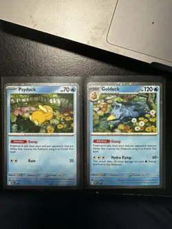 [NM] Psyduck 007 & Golduck 008 Promo Set Mega Evolution Pokemon Both With SWIRL - Image 1