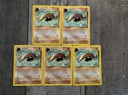 Pokemon TCG Kabuto Fossil 1st Edition 50/62 Near Mint Never Played (LOT OF FIVE) - Image 1