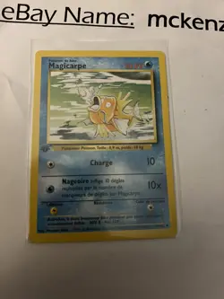 French Magikarp Magicarpe Base 1st Edition Pokemon 35/102. Near Mint Condition - Image 3