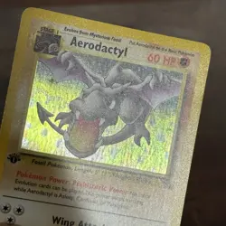 Pokemon TCG Aerodactyl Holo Rare 1st Edition Fossil Card 1/62 LP - Image 2