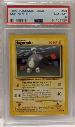 PSA 8 Magnemite #53 1999 Pokemon Base Set Card 1628 - Image 1