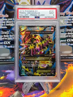 PSA 9 Mint Primal Groudon EX #151 Primal Clash Full Art HOLO Pokemon Card - Image 1