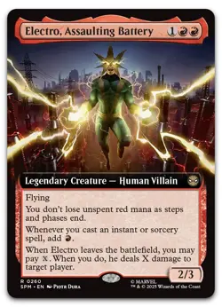 Electro, Assaulting Battery (Extended Art) #260 (NM) Spider-Man SPM Magic MTG - Image 1