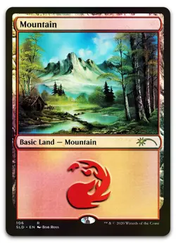 Mountain (106) (Bob Ross) #106 (Foil) (NM) Secret Lair Drop SLD Magic MTG - Image 1