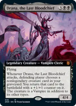 1 x Drana, the Last Bloodchief - Extended Art - Zendikar Rising - NM-Mint - MTG - Image 1