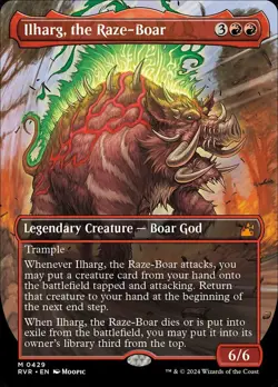 [1x] Ilharg, the Raze-Boar - Anime Borderless Near Mint, English RVR Extras MTG - Image 1