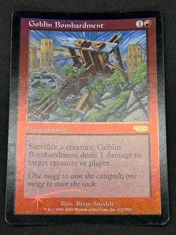 Magic the Gathering MTG Goblin Bombardment Red FNM Promo Foil - Image 1