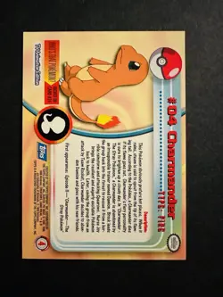Pokemon Topps Series 1 Blue Logo #04 Charmander - Image 2