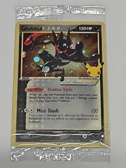 Pokemon TCG Celebrations Sealed Greninja Gold Star Promo Card SWSH144 - Image 1