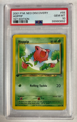 POKEMON 1st Edition Neo Discovery HOPPIP 55/75 Common PSA 10 GEM MINT Vintage - Image 1