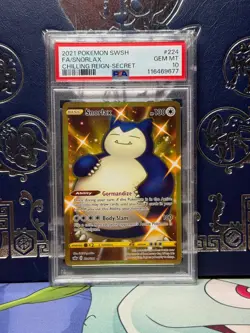 2021 POKEMON SWORD & SHIELD CHILLING REIGN SECRET #224 FULL ART/SNORLAX PSA 10 - Image 1