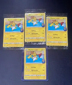 Pokemon Sealed Pikachu On the Ball x3 +1 promos 001/005, Fustal Football Promos - Image 1