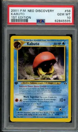 PSA 10 Kabuto 56/75 Neo Discovery 1st Edition 2001 Pokemon - Image 1