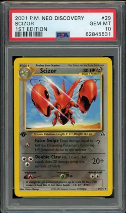 PSA 10 Scizor 29/75 Neo Discovery 1st Edition 2001 Pokemon - Image 1