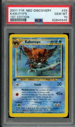 PSA 10 Kabutops 25/75 Neo Discovery 1st Edition 2001 Pokemon - Image 1