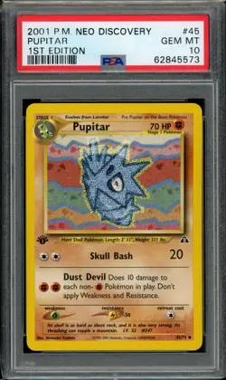 PSA 10 Pupitar 45/75 Neo Discovery 1st Edition 2001 Pokemon - Image 1