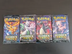 Pokemon Sun & Moon Hidden Fates Factory Sealed Booster Packs Art Set - Image 1