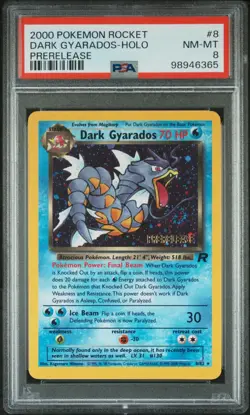 Dark Gyarados - PSA 8 Holo SWIRL Prerelease Promo - 8/82 Team Rocket Pokemon 365 - Image 1