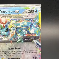 Pokemon Prismatic Evolutions Vaporeon ex 023/131 Surprise Box Stamped Sealed - Image 4