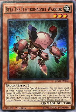 Beta The Electromagnet Warrior - SDMY-EN002 Super Rare 1st Edition YuGiOh TCG - Image 1