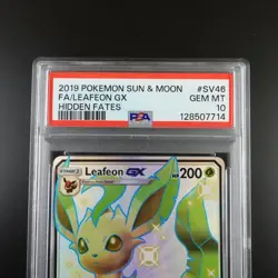 PSA 10 Leafeon GX SV46/SV94 Pokemon Hidden Fates Full Art Holo Card - Image 2