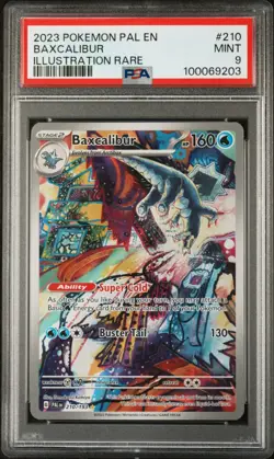 PSA 9 MINT Baxcalibur 2023 Paldea Evolved 210/193 Illustration Rare Pokemon Card - Image 1
