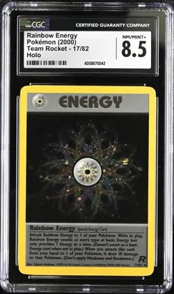 CGC 8.5 Rainbow Energy 2000 Team Rocket 17/82 Holo Pokemon Card - Image 1