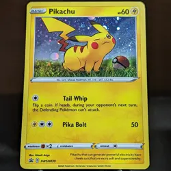 Pikachu SWSH039 LP/NM Cosmos Holo Promo Darkness Ablaze Pokemon Card 039 39 wink - Image 1