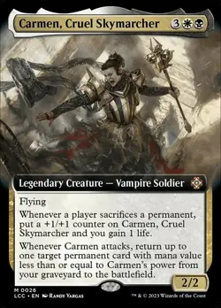 1 x Carmen, Cruel Skymarcher - Foil - Extended Art - Commander: The Lost Caverns - Image 1