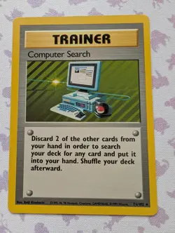 Computer Search 71/102 Rare Non-Holo Base Set Pokemon Trainer - Image 1