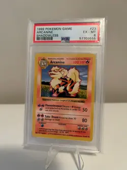 1999 Pokemon ARCANINE Shadowless #23 PSA 6 - Image 1