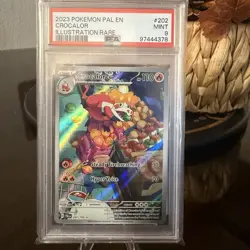 2023 PSA 9 Crocalor Illustration Rare #202 PAL EN Pokemon TCG Mint Holo - Image 1
