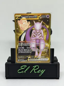 Pokemon Destined Rivals Team Rocket's Mewtwo ex 240/182 Holo Secret Rare Gold NM - Image 1