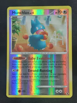 Pokemon TCG Munchlax Rising Rivals 70/111 Reverse Holofoil LP Few Scratches - Image 1