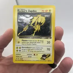 Pokemon TCG Rocket's Zapdos 15/132 Holo Rare Gym Challenge - Image 1