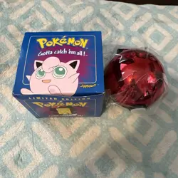 1999 Pokemon Jigglypuff Burger King 23K Gold Plated Trading Card w/ Pokeball NIB - Image 1