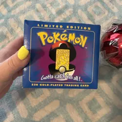 1999 Pokemon Jigglypuff Burger King 23K Gold Plated Trading Card w/ Pokeball NIB - Image 3