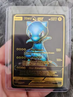 Mew GX Black Foil Fan Art Vinyl Collector Pokemon Card 18/20 Star Shield - Image 1