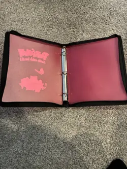 Vintage Pokemon 3-Ring Card Binder Pink Translucent With Zipper and Handle - Image 2