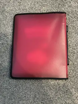 Vintage Pokemon 3-Ring Card Binder Pink Translucent With Zipper and Handle - Image 3