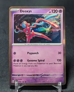 Deoxys Rare Holo Psychic 2023 Paradox Rift Pokemon TCG Card 074/182 - Image 1