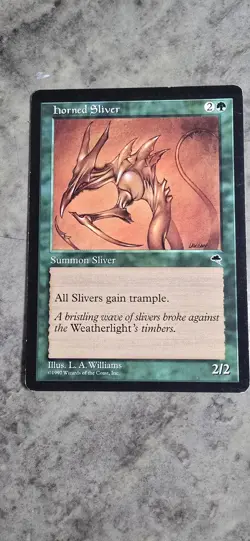 Horned Sliver Tempest Regular Creature MP MTG - Image 1