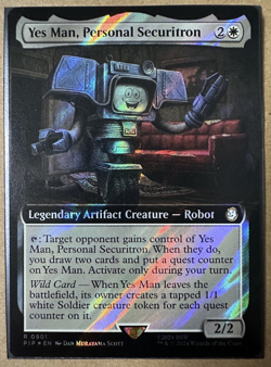 Yes Man, Personal Securitron SURGE EXTENDED FOIL Fallout Universes PIP MTG Magic - Image 1