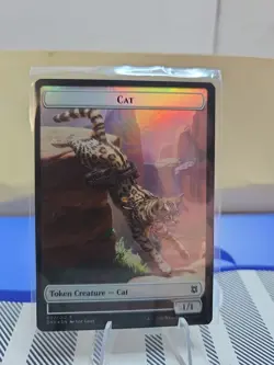 MTG Zendikar Rising FULL ART FOIL Double Token COPY (012) CAT BEAST (003) NM - Image 3