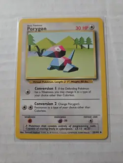 Pokemon TCG Porygon Base Set 39/102 Regular Unlimited Uncommon Card - WOTC - Image 1