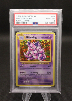 Pokemon PSA 8 Near Mint 2016 Nidoking Evolutions Holo Rare Card 45/108 - Image 1